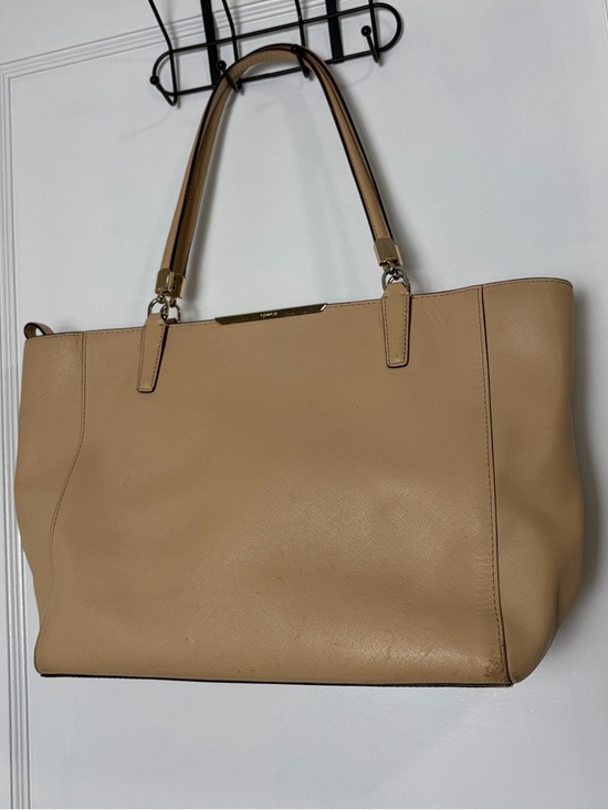Coach Handbags - Coach Madison Tan Beige Leather Zip Top Tote Bag 29002